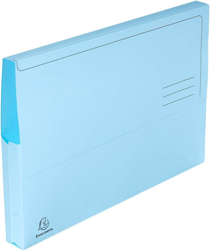 Exacompta - Ref 47970E - Super Pocket Wallets - 245 x 325mm in Size, Suitable for A4 Documents, 30mm Expanding Gusset, 210gsm Midweight Manilla - Assorted Colours (Pack of 10)