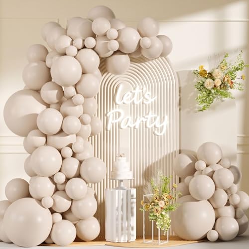 99pcs White Sand Balloons, Different Sizes Balloons 18/12/10/5 Inch