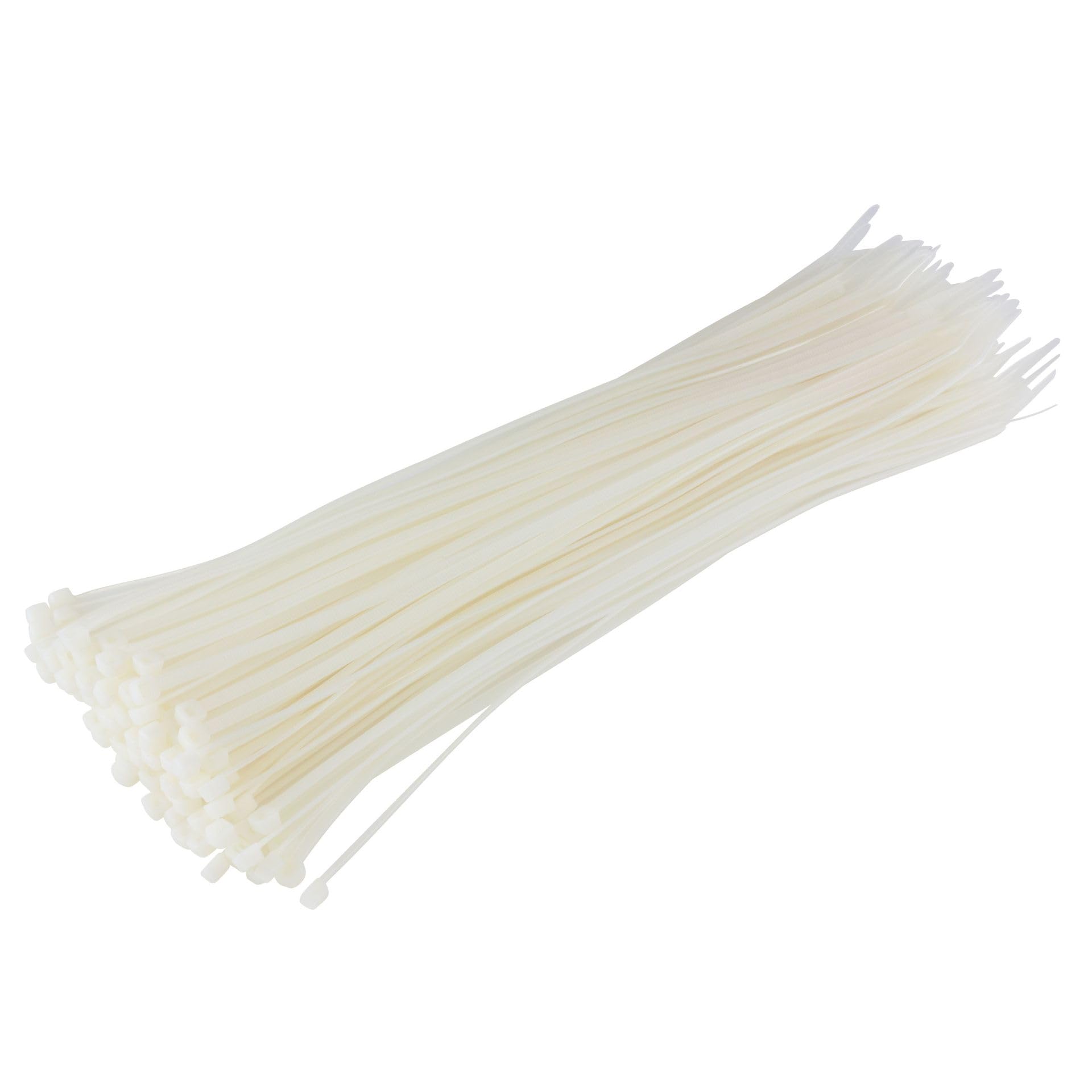 GTSE Heavy Duty Long White Cable Ties, 1168mm x 9.0mm, Pack of 100, Premium Nylon Zip Ties, Plastic Tie Wraps, Secure Self-Locking Mechanism, for Home, Garden, Office and DIY