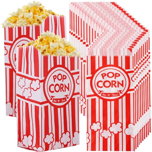Image of 300 Pcs Popcorn Bags for Party 1 Oz Pop Corn Individual Servings Bags Bulk | Small Paper Popcorn Container for Popcorn Machine Maker Cart Supplies Movie Nights Carnival