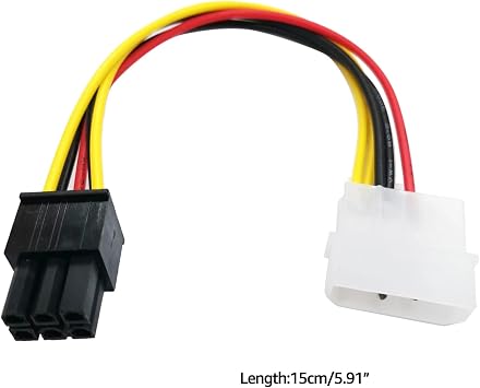 4 Pin-Molex to 6 Pin PCI-Express PCIE Video Card Power Adapter Converter Cable