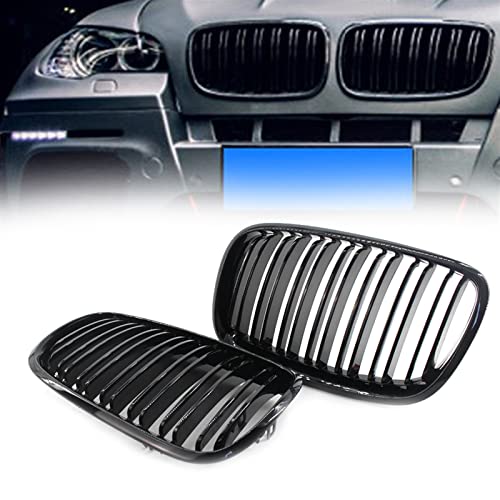 Grille de calandre noire pour BMW X5 E70 X6 E71 2007-2013 double lamelle
