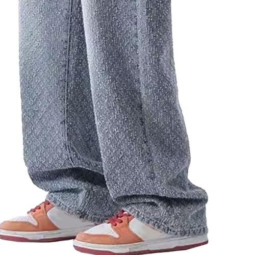 Loose Fit Jeans for Men Elastic Waist Jeans for Men Baggy Hip Hop Straight Work Pants Y2k Streetwear2
