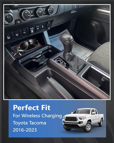 Image of Wireless Charger Insert Protective Pad for 2016-2023 Toyota Tacoma Accessories, Non-Slip & Anti-Dust & Prevent Overheating Center Console Cover Protector for Tacoma Interior Accessories