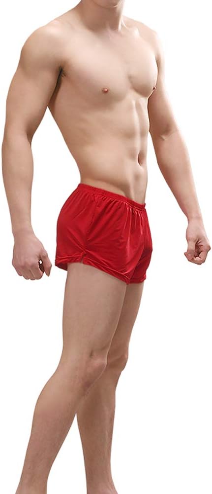 KAMUONMen’s Sexy Breathable Built-in Pouch Boxers Underwear Lounge Sleep Shorts