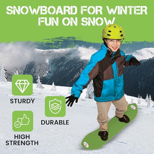 Sledsterz The Original Kids' Snowboard by Geospace (Green) - Thumbnail 5