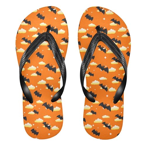 Burbuja Bats Clouds Flip Flops for Women Men, Soft Thong Sandals Rubber Slippers for Pool Beach Essentials