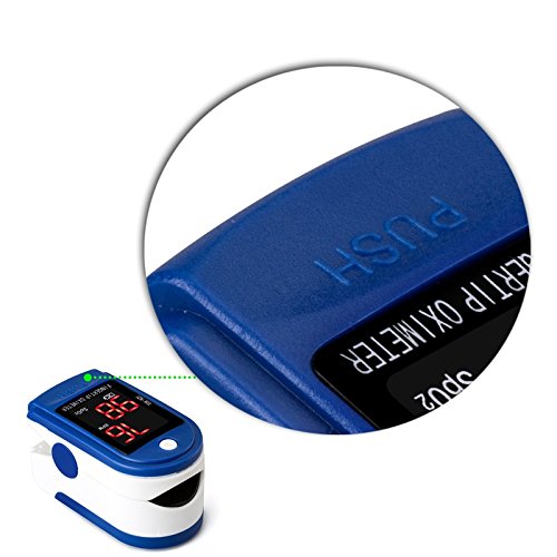 Alician Fingertip Pulse Oximeter Blood Oxygen Saturation SpO2 Digital PR PI Heart Rate Monitor Blue Yellow Electronics