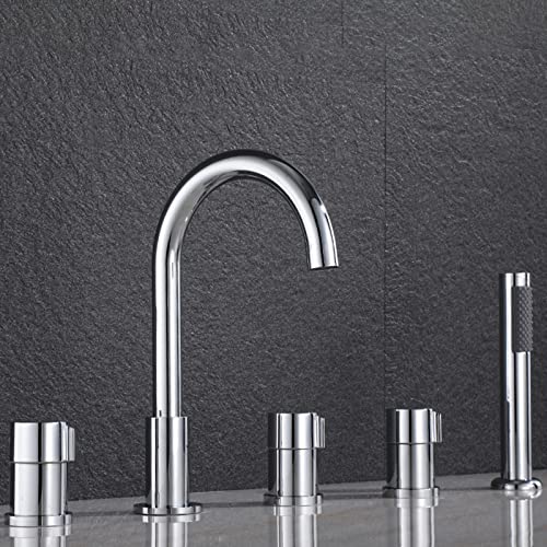 Robinet de Bain-Douche à Montage sur Pont 5 Trous Chrome Noble Ambition