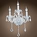 Joshua Marshal Elizabeth 3 Light 14" Chrome Wall Sconce with European/Swarovski Crystals & Led Bulb