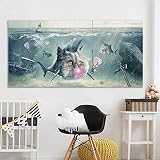 Diamond Painting, DIY 5D Broderie Diamant, Chat de fantaisie de dessin animé 35x70cm Peinture Diamant Strass Complet, Kit Diamant Painting pour Adultes Enfants Diamant Arts Artisanat Décor Murale