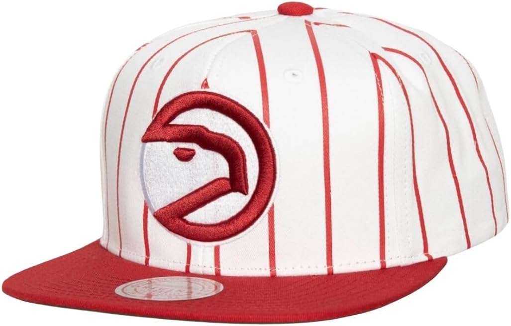 Mitchell & Ness NBA Atlanta Hawks Hardwood Classics Retro Pinstripe Snapback Hat White