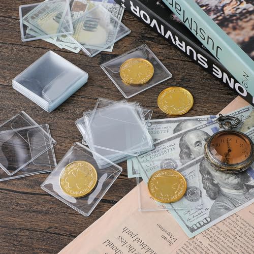 200 Protectores plásticos para monedas 2.2x2.2 pulgadas miniatura 4