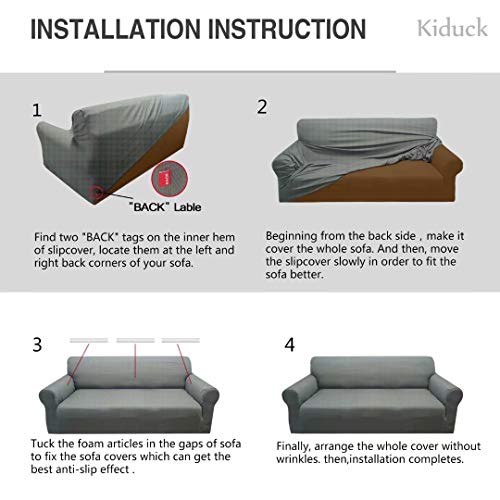 image for Kiduck High Stretch Loveseat Couch Cover Form Fit Super Soft Sofa Cove