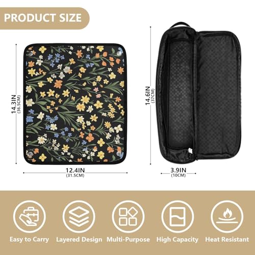 Estuche de viaje 2 en 1 para planchas y rizadores con tapete resistente al calor y cierre con cremallera, organizador portátil para planchas, rizadores, cepillos y secadores pequeños miniatura 4