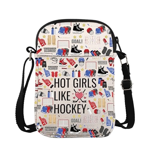 ZJXHPO Hockey Cross Body Bag Hockey Lover Player Gift Hockey Mom Messenger Bag Hockey Coach Instructor Appreciation Gift