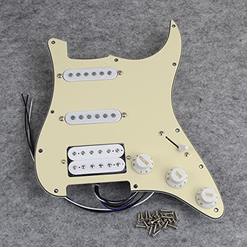 FLEOR Ensemble de pickguard précâblé chargé Alnicov Humbucker à double rail SSH Alnico pour Fender Strat ST Remplacement… - Les Beatles, Paul McCartney, John Lennon, RIngo Starr, George Harrison FLEOR Ensemble de pickguard précâblé chargé Alnicov Humbucker à double rail SSH Alnico pour Fender Strat ST Remplacement… – Image 7