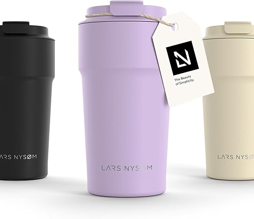 Miniatura 45 de LARS NYSØM Thermo - Taza de café para llevar, 13 onzas, taza de viaje de 0.38 litros con aislamiento, vaso térmico de acero inoxidable a prueba de