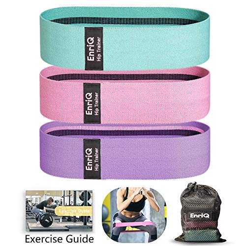 EnriQ Booty Bands Fabric Resistance Bands for Legs and Butt - Non Slip
