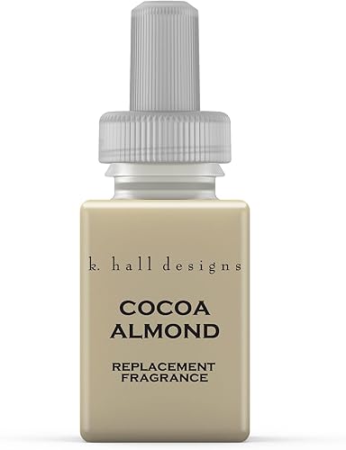 K. Hall Designs Simplicity by Pura - Recambio para difusor de aroma de almendra de cacao, fragancia de repuesto, mezcla de almendra, cacao y