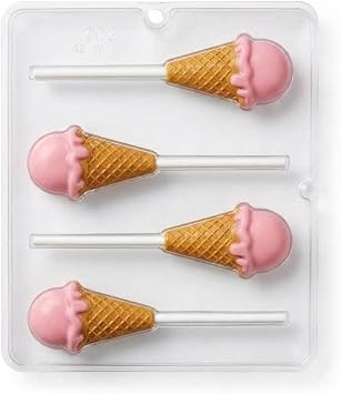 Ice Cream Cone Lollipop Chocolate Candy Mold 202