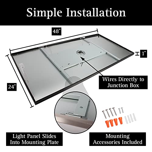 Ultralux 2X4 Ft Led Light Panel - Edge Lit, Surface Mount Led Ceiling Light Panel For Home & Office - Triac Dimmable, Flicker-Free Slim Light With Adjustable Color Temperature (Matte Black, 2 Pack) #TOP6