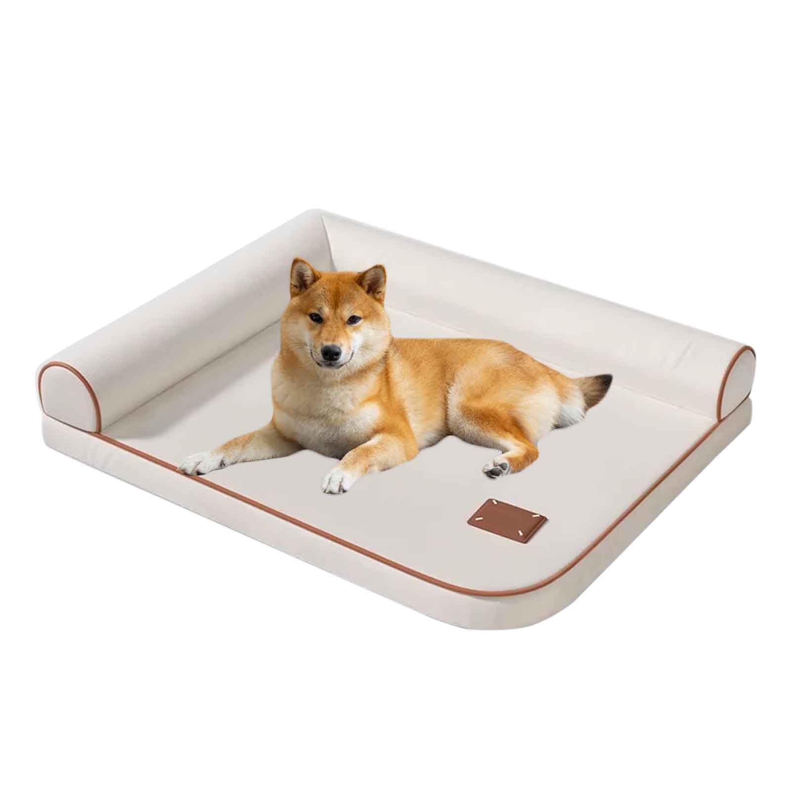 Cuccia Cane Interno, Cuscino Cane Impermeabile, Sfoderabile E Lavabile, Morbida Confortevole, Cuccia per Gatti con Bordo Rinforzato, per Cani,Gatti,Animali Domestici in Estate,Beige,3XL