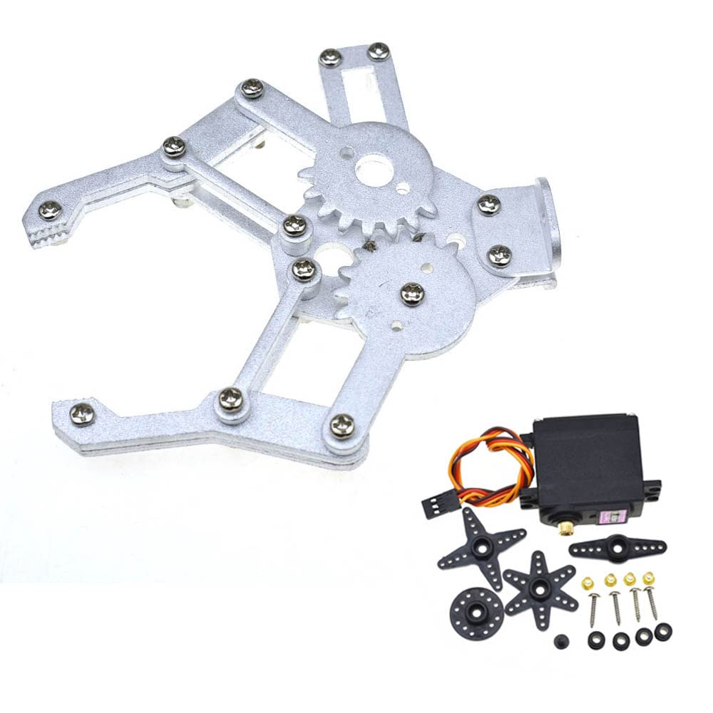Reland Sun High Torque Metal Mechanical Claw Robot Arm Clamp Robot Chassis (Silver Gripper - 995 Servo)