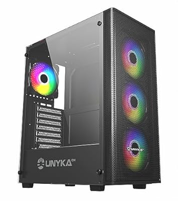 UNYKAch Caja de Ordenador ATX MIR 100, Gaming Gran Tamaño con 4 Ventiladores ARGB, 1 USB 2.0 y 3 USB 3.0 | Ya disponible en tu tienda friki favorita! En mundofriki.es!