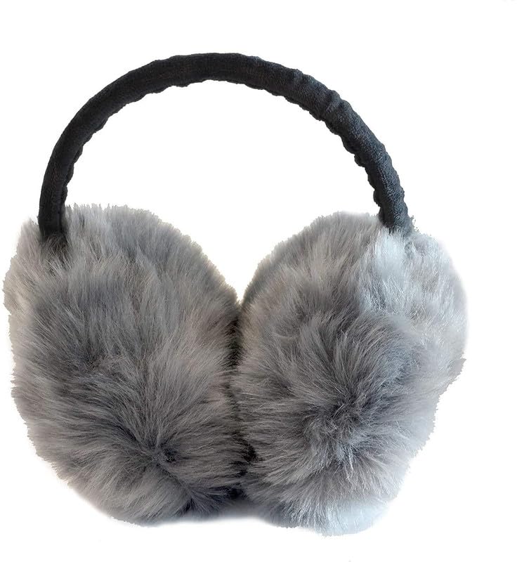 capichino Women's and Girl's Faux Fur Winter Outdoor Accessory Foldable Ear Muffs (special for winter) (Grey)-picture-25