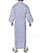 Japanese Casual Kimono Traditional Easy Wearing Cotton Yukata Robe for Men with Belt and tabi Socks(007,L)