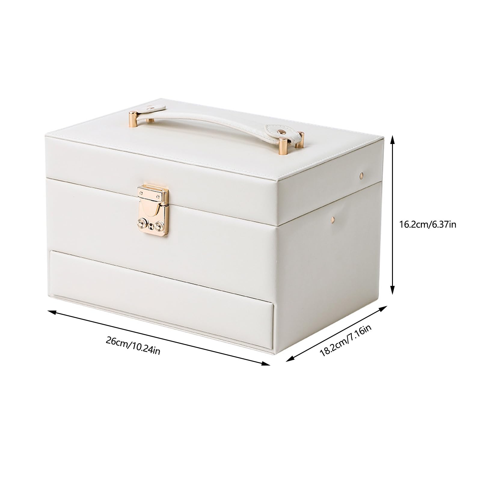 Joyero de apertura automática, organizador de cuero de 3 niveles para aretes, collares, anillos, estuche de almacenamiento apto para viajes, estuche de joyería con múltiples compartimentos