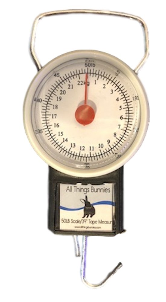 All Things Bunnies 50lb Hanging Scale & Tape Measure