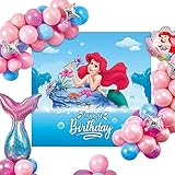 【Decoraciones de cumpleaños perfectas】Perfecto para decoraciones de fiesta de cumpleaños con temática de sirena, decoraciones de fiesta de cumpleaños perfectas que le darán a tu niña una fiesta de sirena de ensueño.