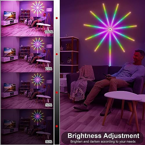 Image of One94Store Smart App Remote Control Firework LED Strip Light Firework Launch Effect Music /Mic Sync RGB Color Changing LED Strip Light for Bedroom, Party, Festival Decoration(5V, USB Powered)