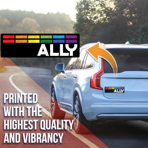 Image of Ad Astra Graphics Rainbow Stripe Pride Magnet - Multi Color Rectangular 5 Inch Magnet - 1 Count - Statement Style - Made in USA