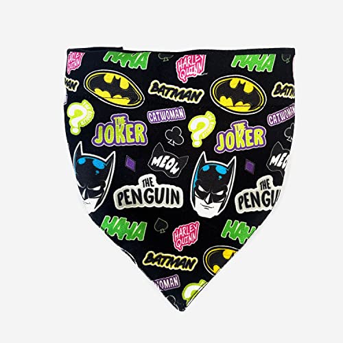 Image of TDIT X�DC Batman Reversible Dog Bandana with Adjustable Dog Collar (Size X-Large)