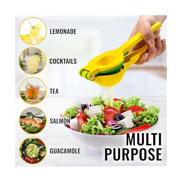 Metal 2-In-1 Lemon Squeezer Manual - Sturdy, Max Extraction Hand Juicer Lemon Squeezer Gets Every Last Drop - Easy to Clean Manual Citrus Juicer - Easy-to-Use Lemon Juicer Squeezer - Image 5