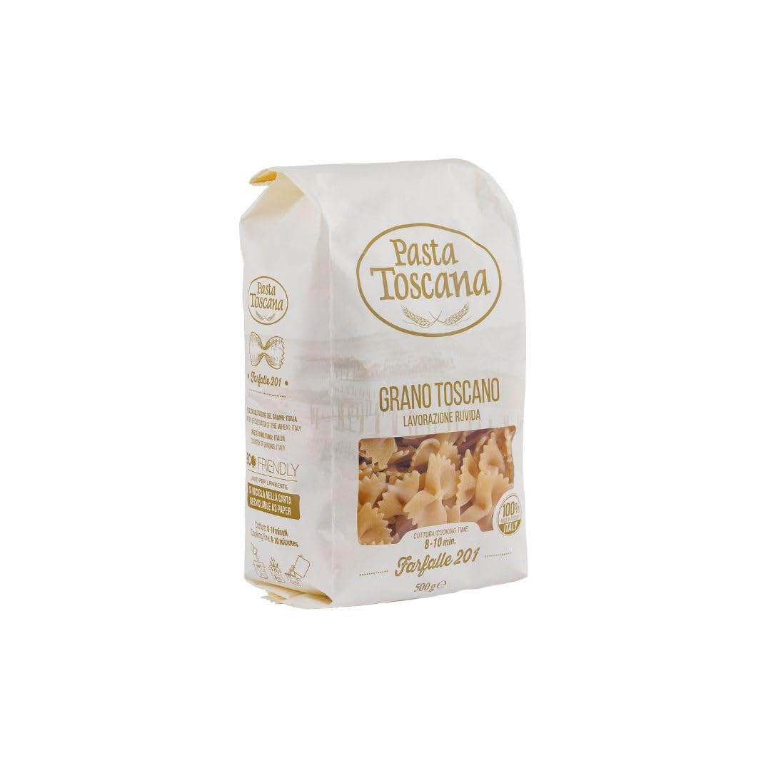 Damati Pasta Toscana Italian Farfalle 500 Gms | 100% Durum Wheat - Bronze Cut | Vegetarian | Imported From Italy