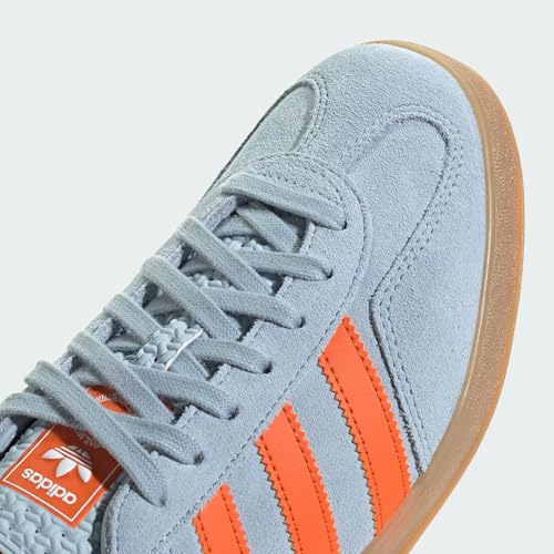 Image of adidas Gazelle Indoor Men's Shoes, Wonder Blue /Orange /Cloud White, Size 8.5