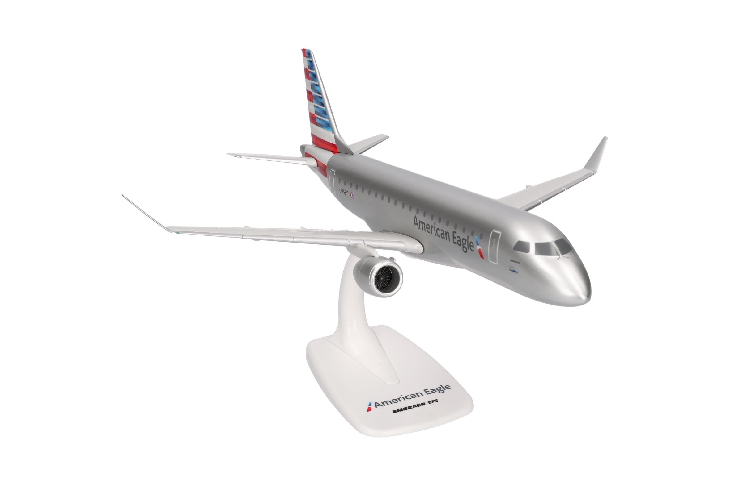 Herpa model samolotu Snapfit American Eagle Embraer E175, miniatura w skali 1:100, model kolekcjonerski z podstawką, tworzywo sztuczne
