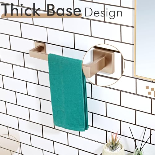 Image of KOKOSIRI 16-Inch Towel Bar for Bathroom Wall Kitchen Towels Holder Wall Mount SUS304 Stainless Steel Towel Rack, Champagne Bronze B4003CPG-L16