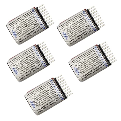 Image of Kiro&Seeu 5PCS RC Lipo Battery Tester Monitor Low Voltage Buzzer Alarm Voltage Checker with LED Indicator for 2-8s Lipo Life LiMn Li-ion Battery