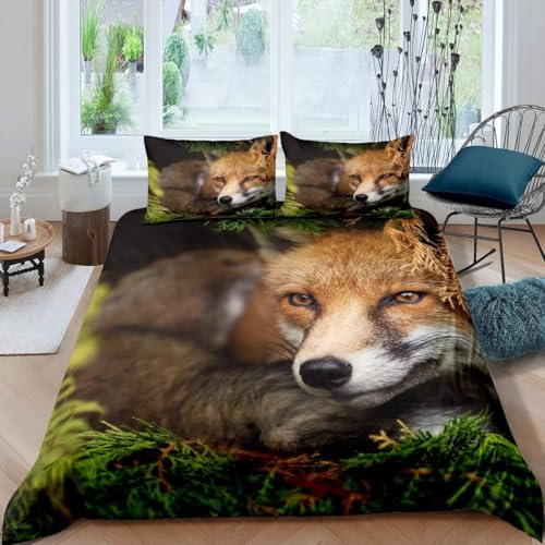 Ensemble de literie renard 3D 155x220 cm le cadeau parfait pour chambre enfant - 2