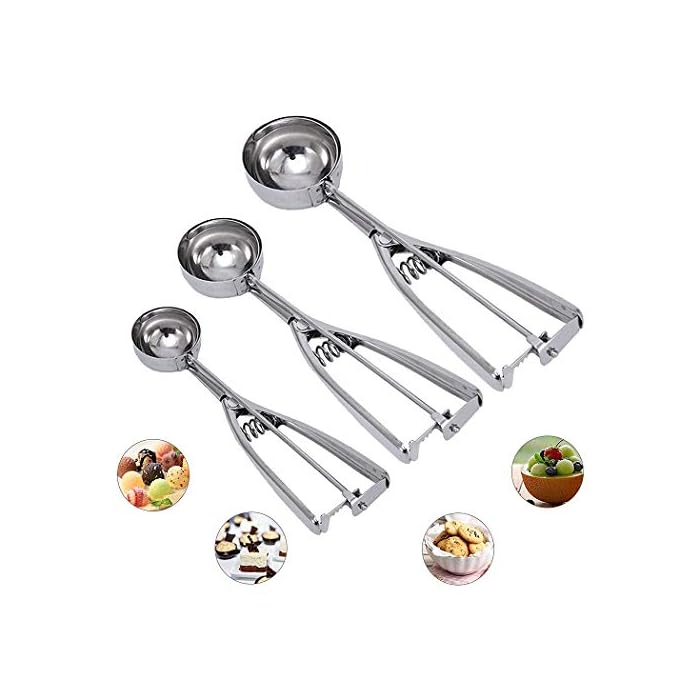 Buy Cookie Scoop Set, Tuilful Ice Cream Scoops Set of 3 with Trigger
