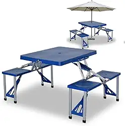 Mesa Dobrável Portátil Com 4 Cadeiras Maleta Camping Praia