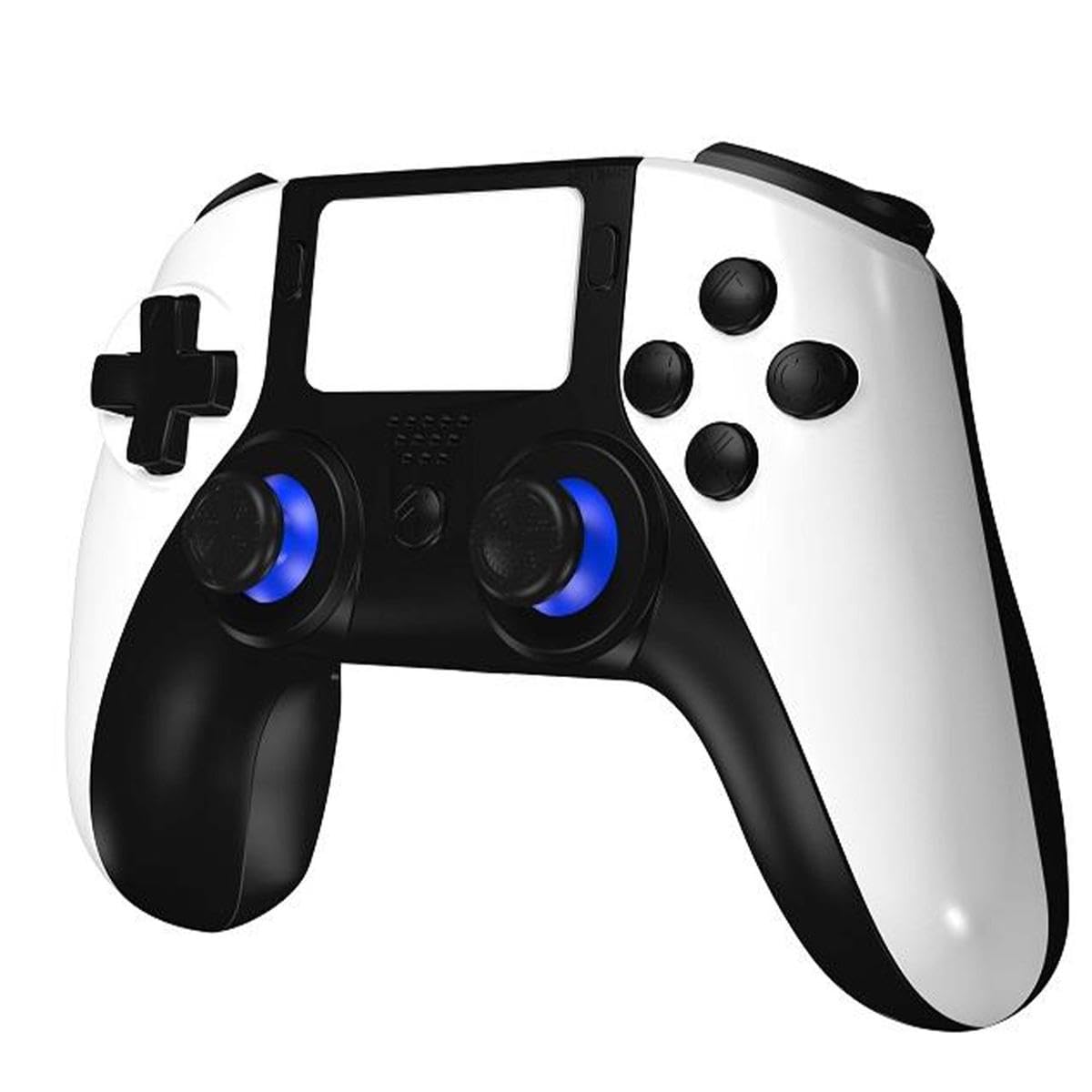 SIMPLETEK - Controller Gaming Wireless con Jack 3,5 mm Compatibile PS4 e PC con touchpad e vibrazione integrata | Bianco