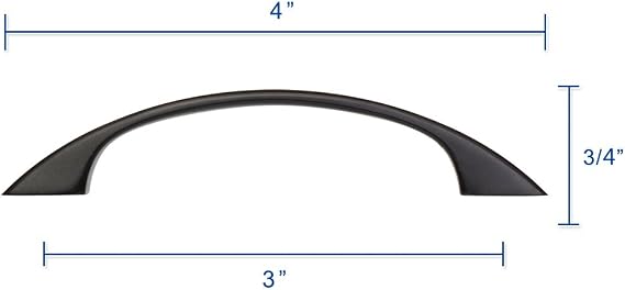 Oil Rubbed Bronze Cabinet Pulls Curved Arched Kitchen Cabinet Handles Modern Hardware for Drawer Dresser- 3 inch (76mm) Hole Centers- 10 Pack