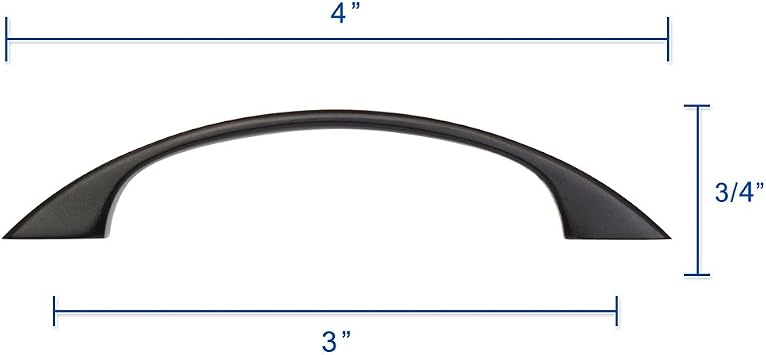 Oil Rubbed Bronze Cabinet Pulls Curved Arched Kitchen Cabinet Handles Modern Hardware for Drawer Dresser- 3 inch (76mm) Hole Centers- 10 Pack