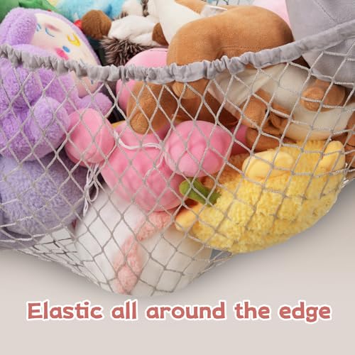 Hamac en peluche extra large : lot de 2 filets suspendus pour stocker les doudous - 5